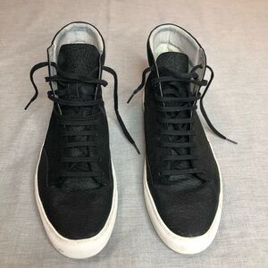 TCG Porter TCG-SS19-POR-BLK Mens Black Leather Sneakers Sz EU 50 / US 16.5-17